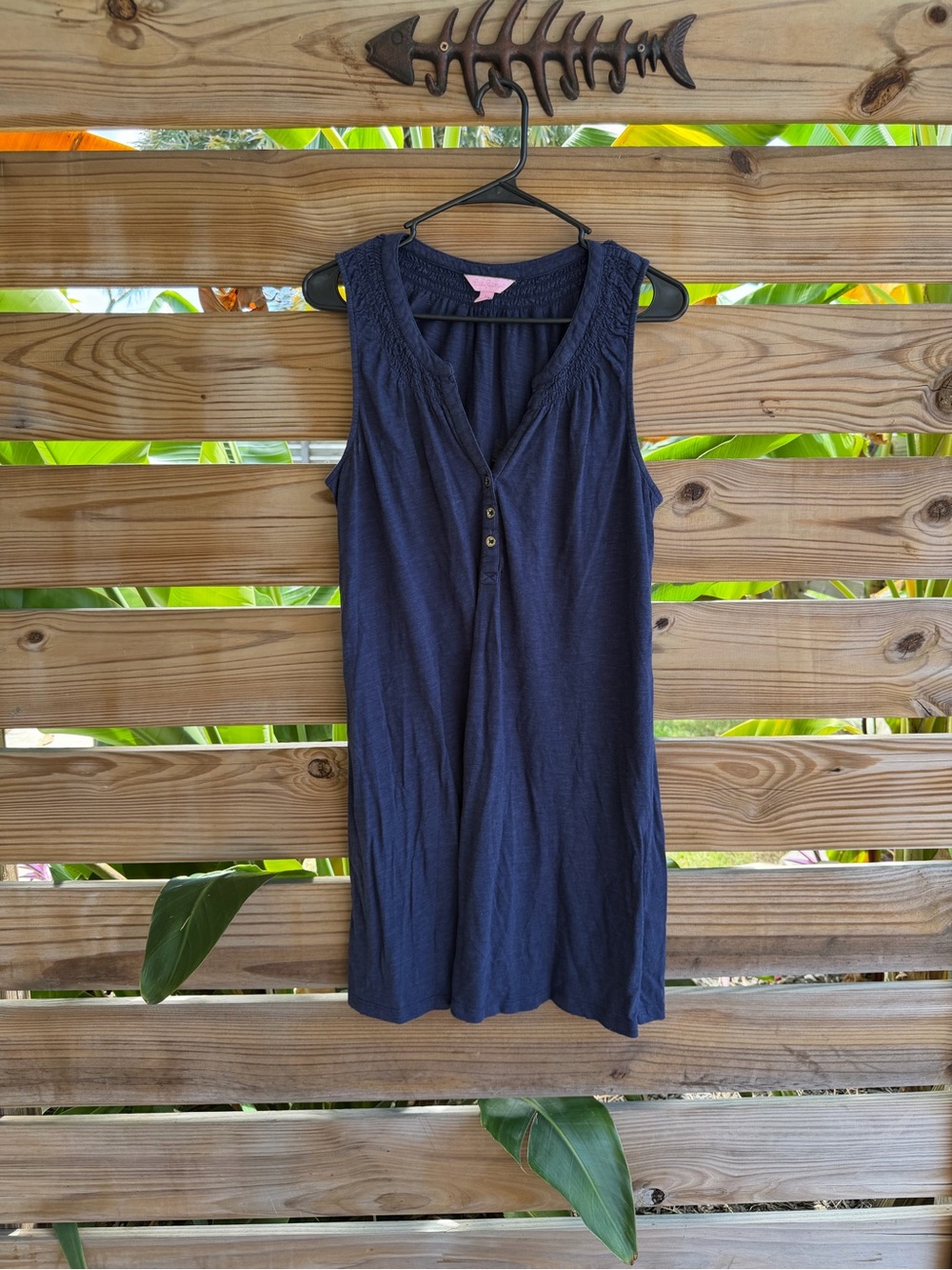 Lilly Pulitzer Navy Sleeveless Henley Tunic Dress